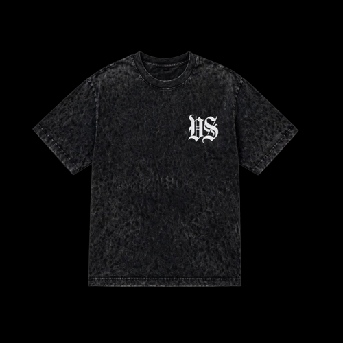 Vertigz Essential Black Acid Washed Tee